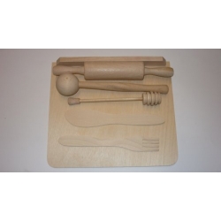 Mini zestaw kuchenny   23x20cm ,    komplet  6szt, komplet kuchenny, mini wałek